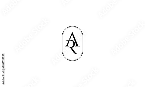 AR initial letters, monogram logo