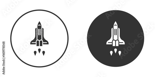 Space shuttle icon symbol sign in solid style.