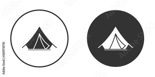 Tent icon symbol sign in solid style.