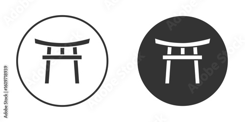 Torii gate icon symbol sign in solid style.