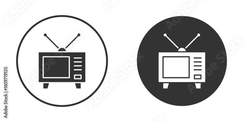 Tv retro icon symbol sign in solid style.