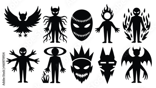 Powerful Evil Silhouettes A Collection of Dark Fantasy Creatures