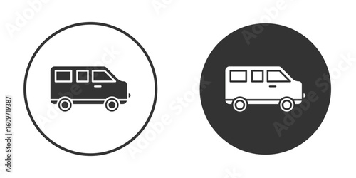 Van icon symbol sign in solid style.