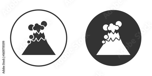 Volcano icon symbol sign in solid style.