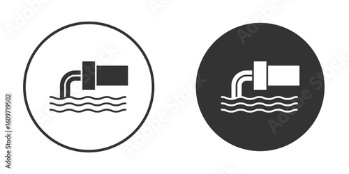 Wastewater icon symbol sign in solid style.