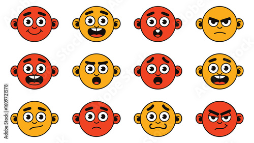 Cartoon Emojis A Collection of Expressive Faces