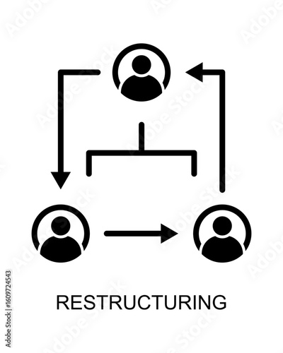 Modern  Restructuring Organizational Chart Flow Design Illustration Graphic