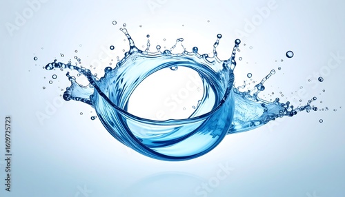 Abstract water splash, circular shape