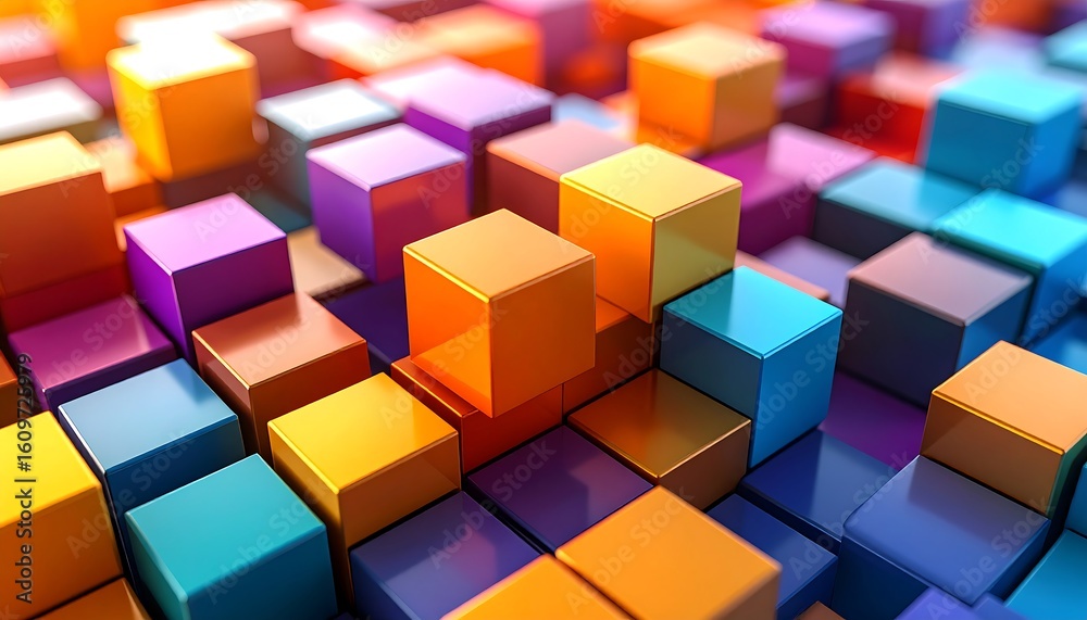 Obraz premium Abstract colorful cubes
