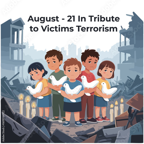 International Day of Remembrance and Tribute to the Victims of Terrorism – August 21 Illustration