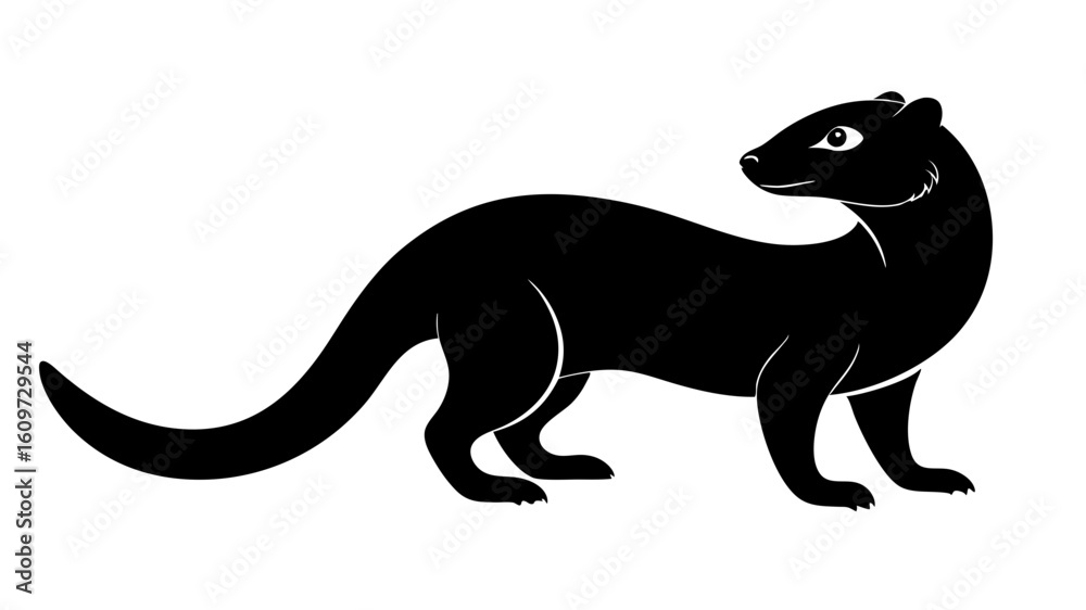 Obraz premium Cute Mongoose Vector Drawing for Educational Animal Design