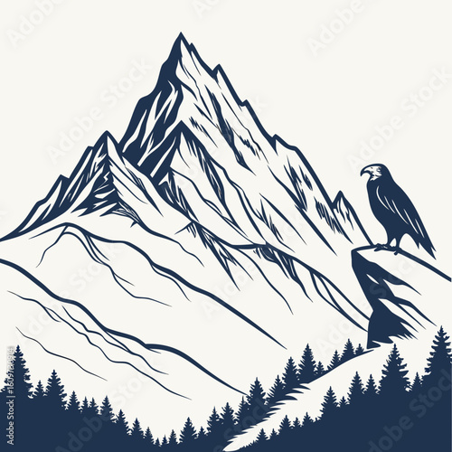 winter landscape with mountains