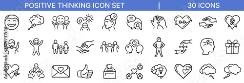 Positive Thinking Mindset Motivation Vector Icon