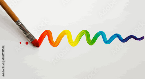 Artistic Brushstroke of Colorful Paint A Visual Representation of Creativity and Expression