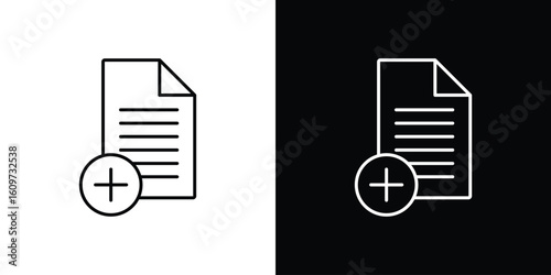 Add document icon linear vector icon. Editable stroke lines.