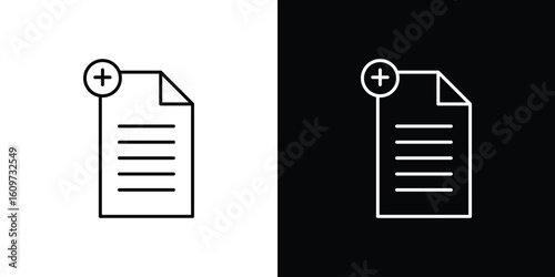 Add document icon linear vector icon. Editable stroke lines.