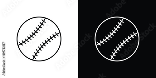 Baseball icon linear vector icon. Editable stroke lines.