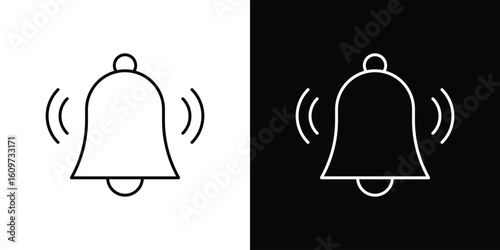 Bell icon linear vector icon. Editable stroke lines.
