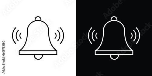Bell ring icon linear vector icon. Editable stroke lines.
