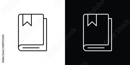 Book bookmark icon linear vector icon. Editable stroke lines.