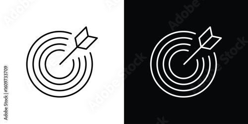 Bullseye icon linear vector icon. Editable stroke lines.