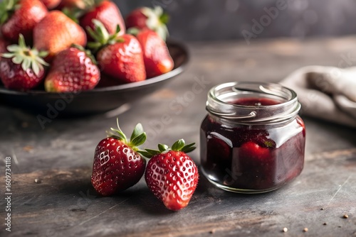 Wallpaper Mural Sweet homemade strawberry jam in a glass jar, perfect for breakfast or dessert Torontodigital.ca