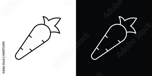 Carrot icon linear vector icon. Editable stroke lines.