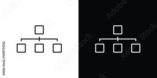 Chart tree icon linear vector icon. Editable stroke lines.
