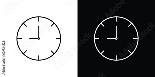 Clock nine icon linear vector icon. Editable stroke lines.