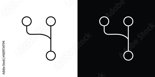 Code branch icon linear vector icon. Editable stroke lines.