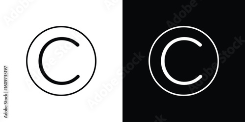 Copyright icon linear vector icon. Editable stroke lines.