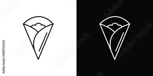 Crepe icon linear vector icon. Editable stroke lines.