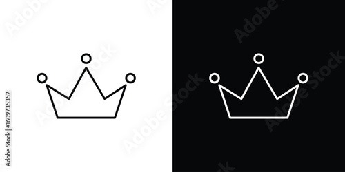 Crown icon linear vector icon. Editable stroke lines.