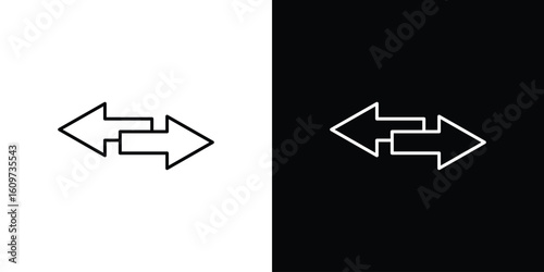 Data transfer icon linear vector icon. Editable stroke lines.