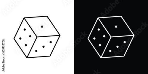 Dice icon linear vector icon. Editable stroke lines.