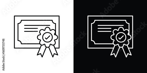 Diploma icon linear vector icon. Editable stroke lines.