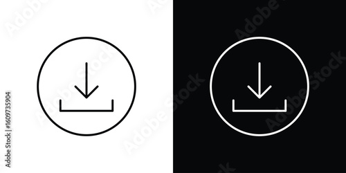Download icon linear vector icon. Editable stroke lines.