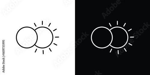 Eclipse icon linear vector icon. Editable stroke lines.