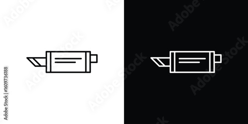 Exhaust pipe icon linear vector icon. Editable stroke lines.