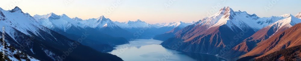 Obraz premium Majestic snow-capped peaks encircle Salt Lake City valley , winter landscape, destination