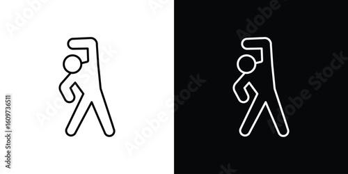 Fitness exercise icon linear vector icon. Editable stroke lines.