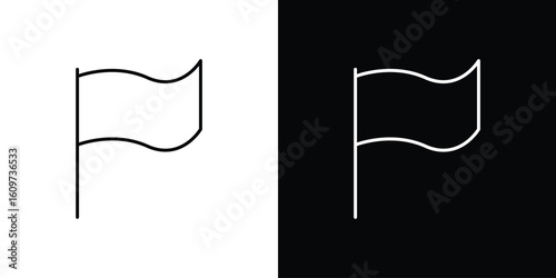 Flag icon linear vector icon. Editable stroke lines.