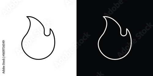 Flame icon linear vector icon. Editable stroke lines.