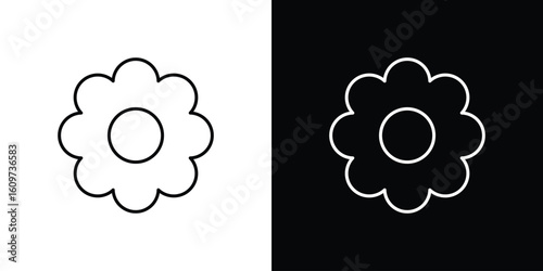 Flower icon linear vector icon. Editable stroke lines.