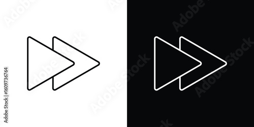 Forward icon linear vector icon. Editable stroke lines.