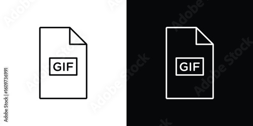 Gif icon linear vector icon. Editable stroke lines.