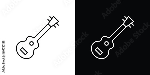 Guitar icon linear vector icon. Editable stroke lines.