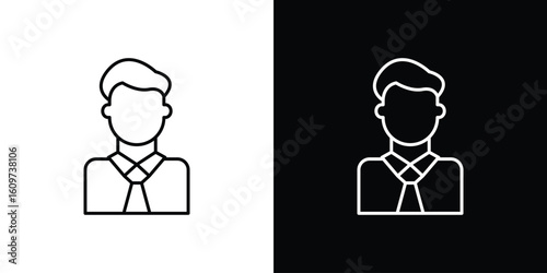 Man icon linear vector icon. Editable stroke lines.