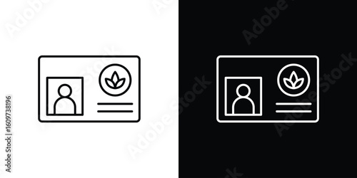 Medical marijuana card icon linear vector icon. Editable stroke lines.