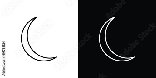 Moon icon linear vector icon. Editable stroke lines.